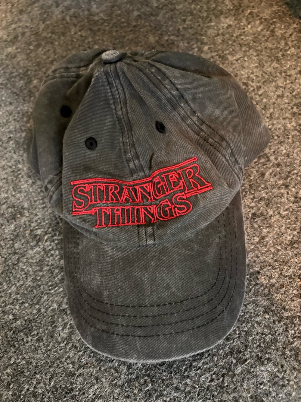 Primark Kids Hat - Black with Red Stranger Things Logo